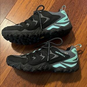 Merrell Black and Teal Trail Shoes